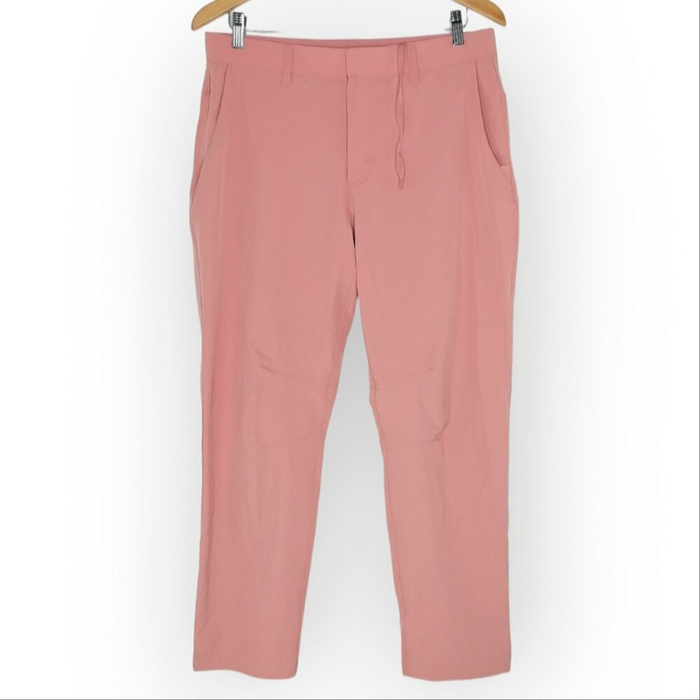 Fabletics The Only Pants Size Medium 32W 27L Slim Water Repellent Gold Office
